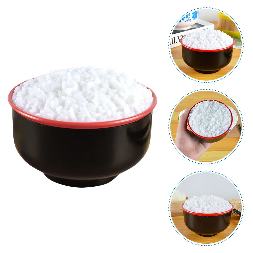 Symulowany model miski na żywność Plastikowy rekwizyt do ryżu Symulacja gotowanego rekwizytów fotograficznych Fałszywy ornament Dekoracje Wędlinne przedmioty