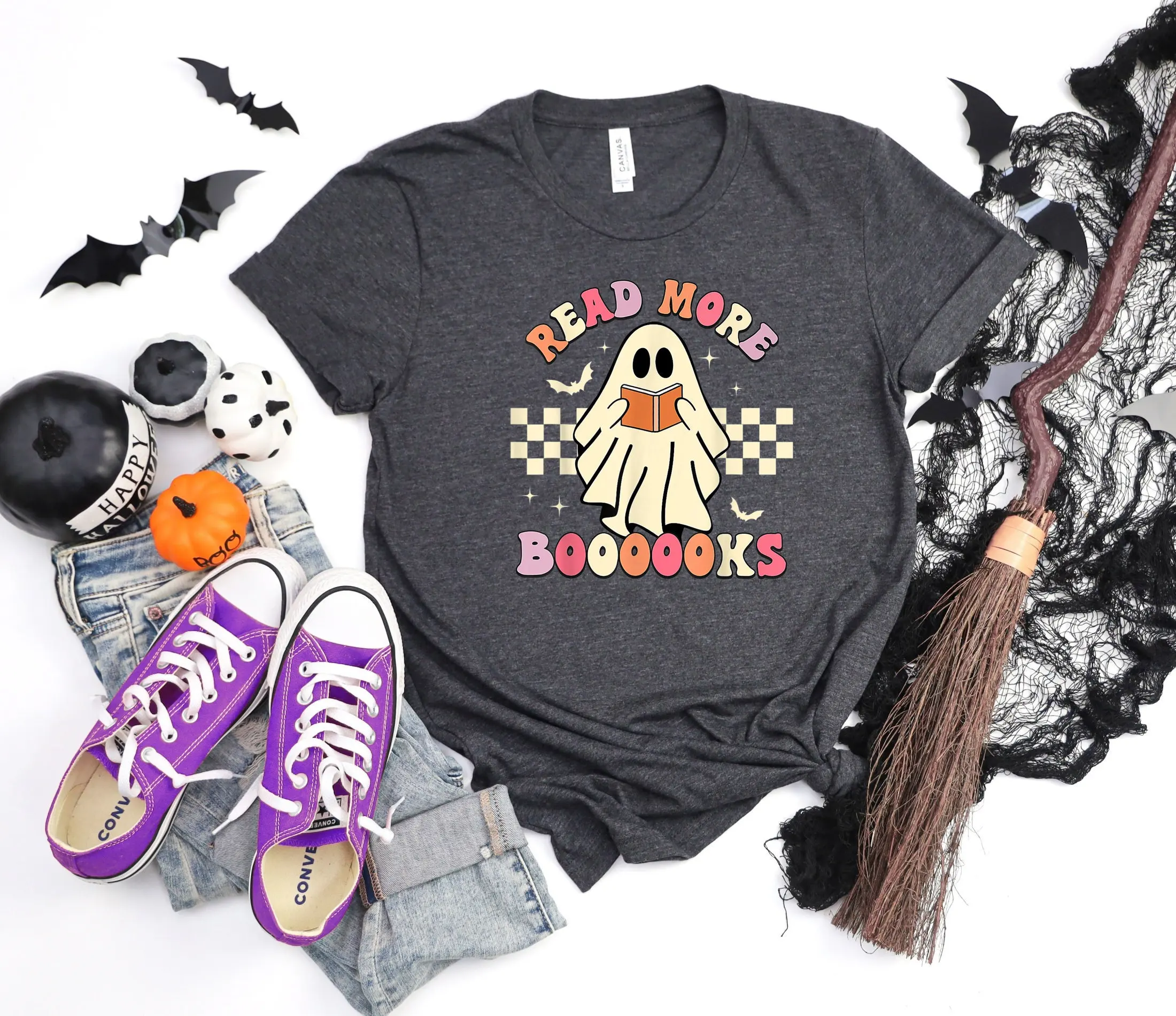 Read More Books T Shirt Halloween Reading Boooooks Sweat Funny For Book Worms Ghost Boo