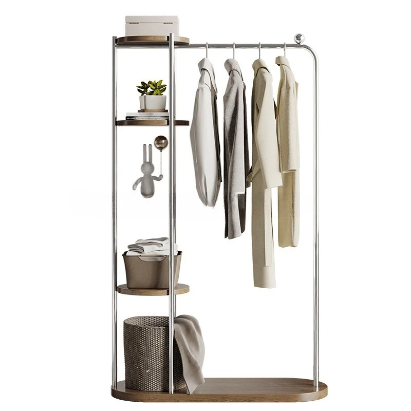 

Nordic bedroom coat rack advanced hanging clothes storage artifact
