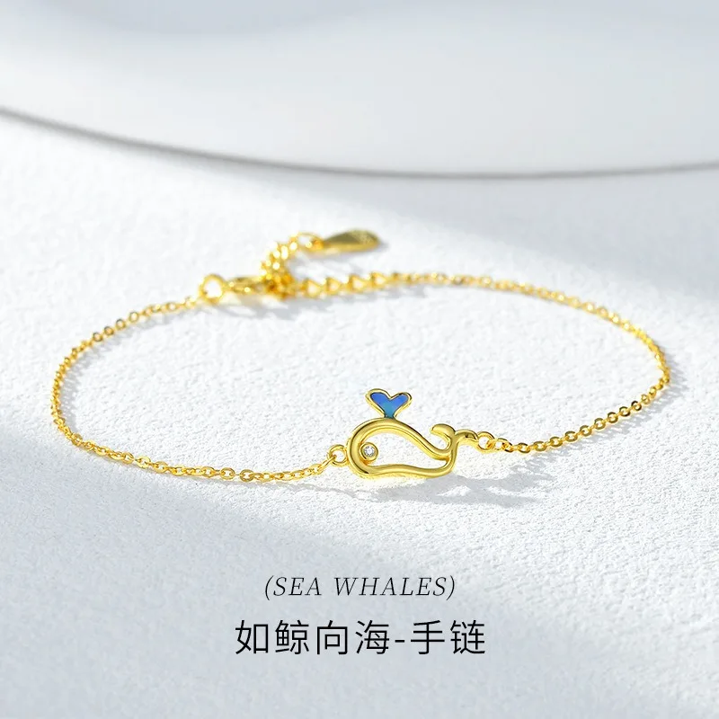 

TIMESWIND Simple Whale Bracelet S925 Silver Hollow Zircon for Women Jewelry