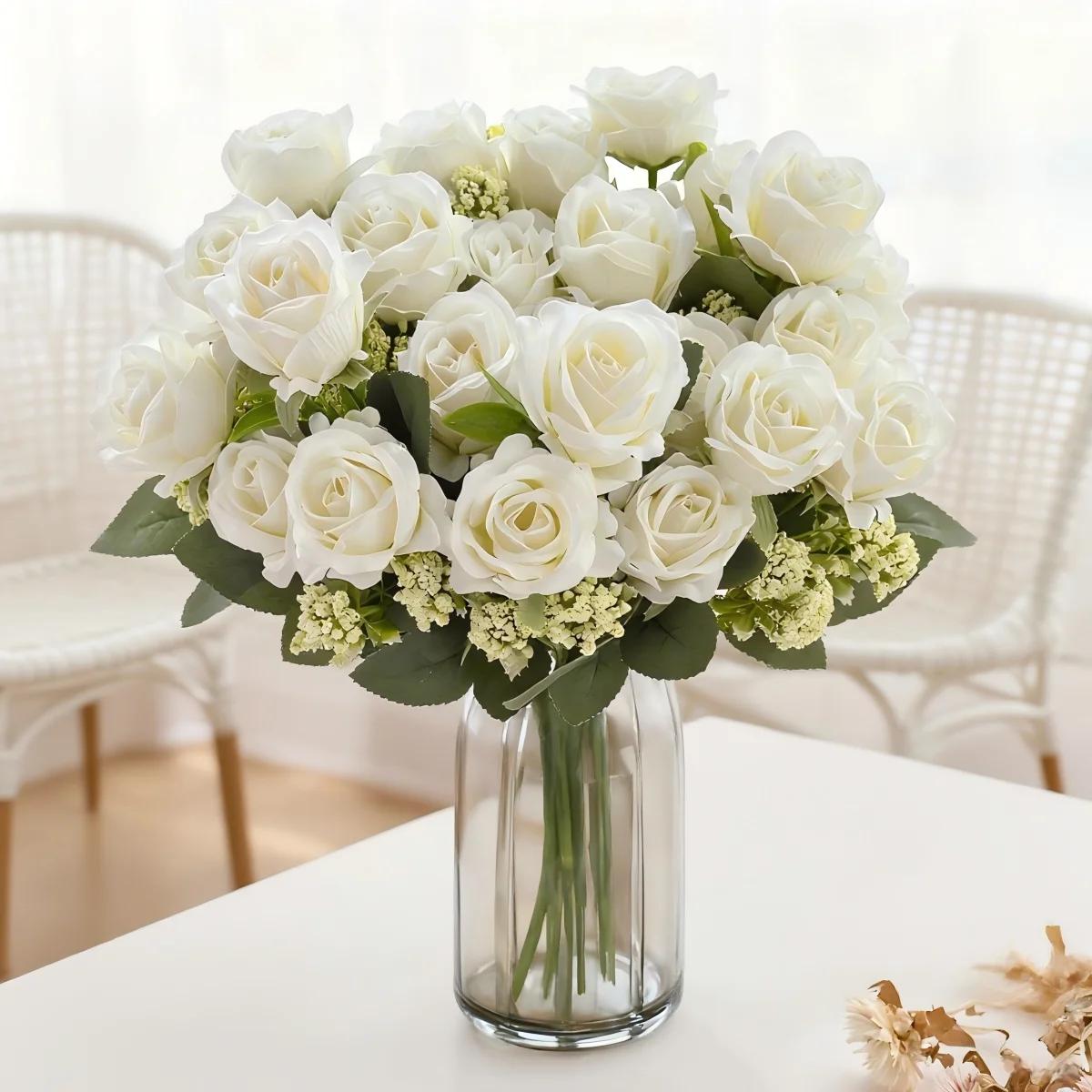 Künstlicher Blumenstrauß aus Seidenrosen für Festivals, Garten, Hof, Zuhause, Zimmer, Vase, Tisch, Hochzeit, Brautstrauß, Dekoration, DIY-Geschenkzubehör