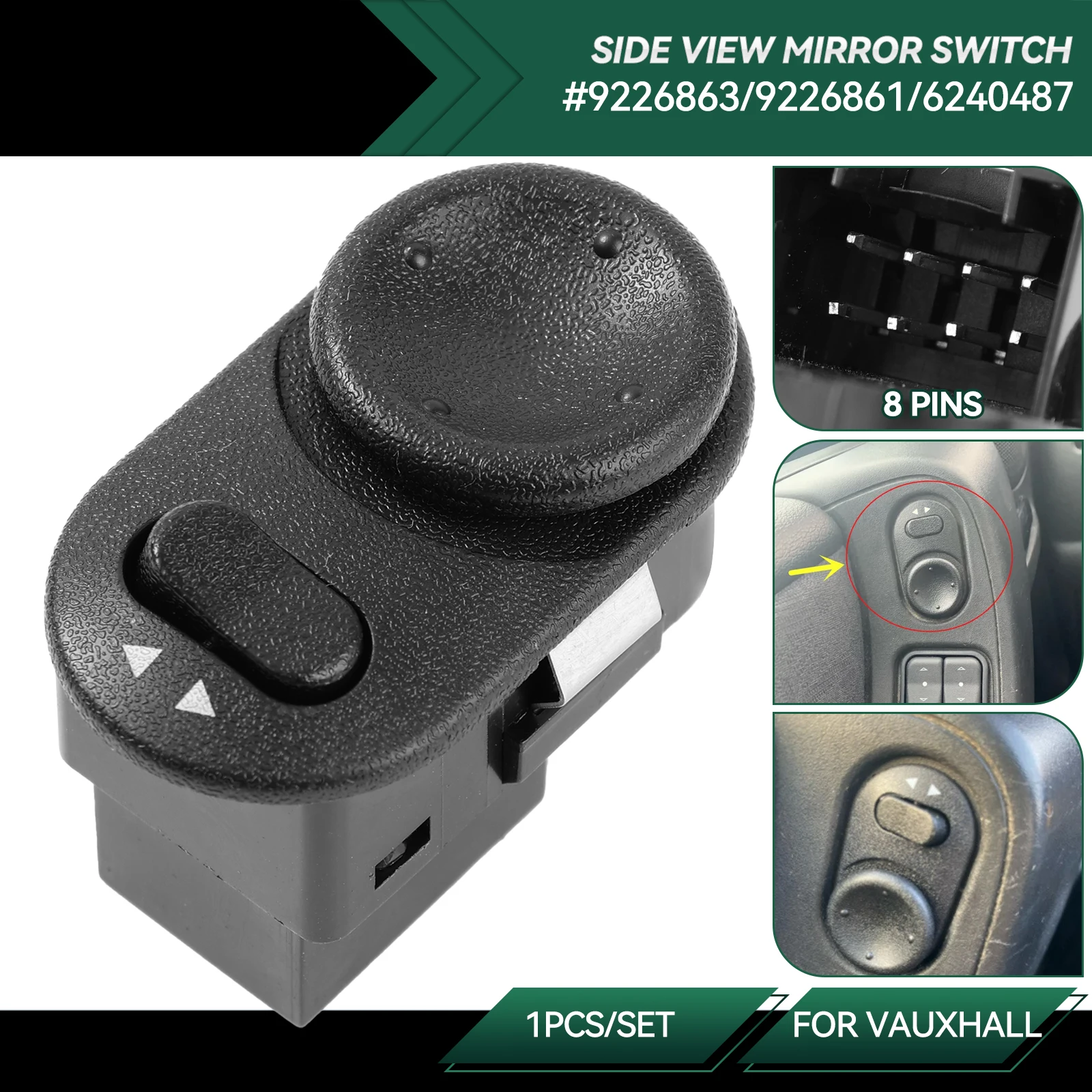 

Side Mirror Rear View Mirror Switch Adjust Control Knob For Vauxhall Opel Corsa C Meriva Vectra Zafira A 9226863 9226861 6240487