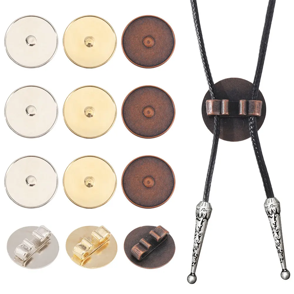 12pcs 3colors Bolo Tie Clip for Men Handmade Western Cowboy Leather Necktie Costume Accessories for Men Women