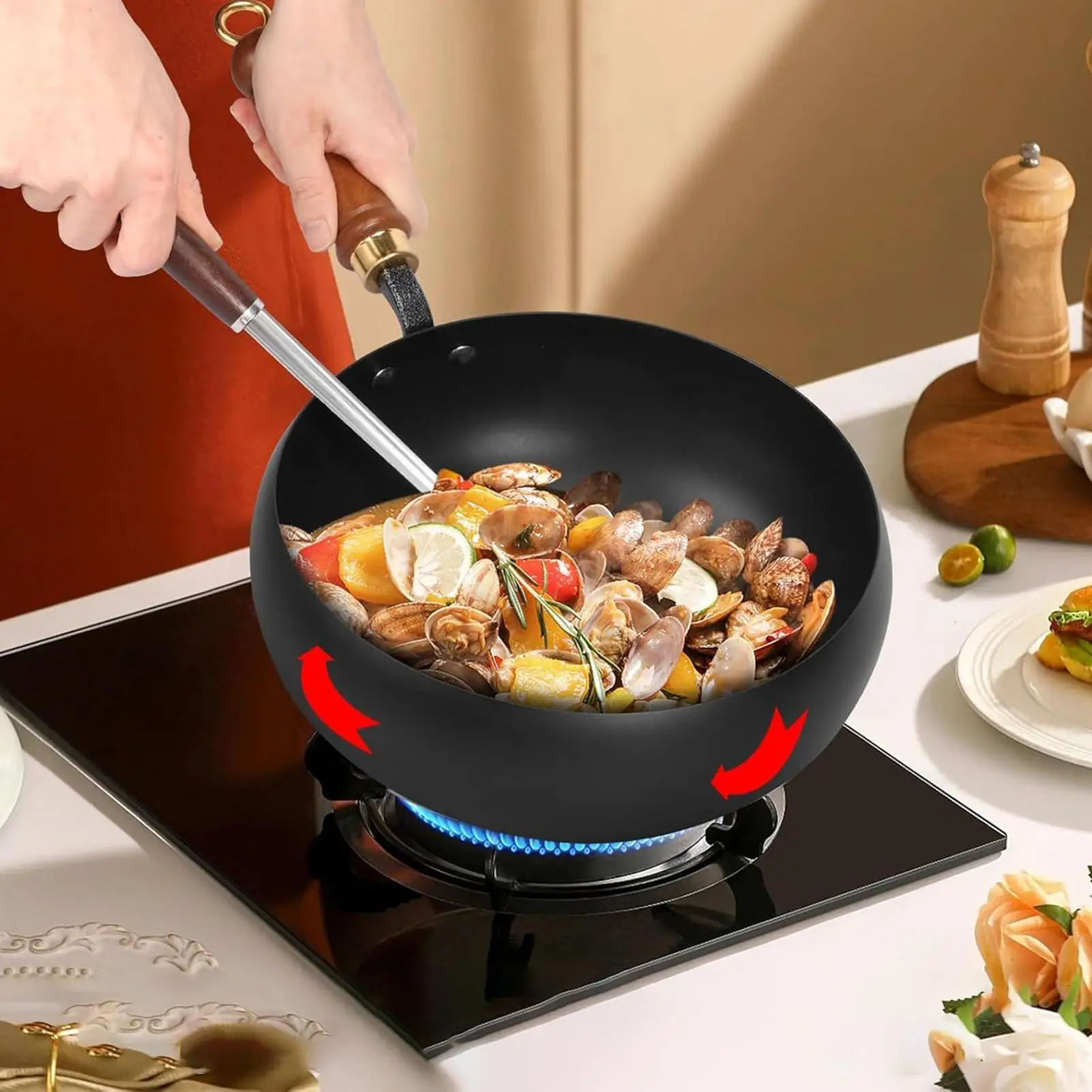 

Iron Pots For Cooking Nonstick Cooking Pots With Lids Cookware Frying Pan With Spatula For Induction Electric Stoves Home