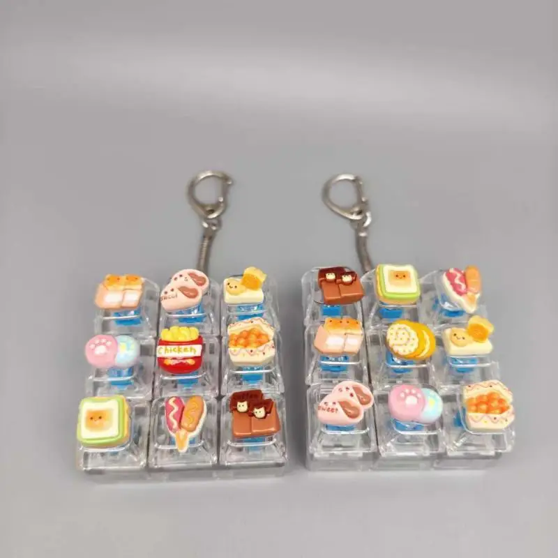 9-Tasten Mini-Mechanische Tastatur-Schlüsselanhänger Ohne Licht, Klicker, Stressabbau, Niedlicher Taschen-Fidget, Angstlinderungs-Anhänger, Geschenk – Detail 11