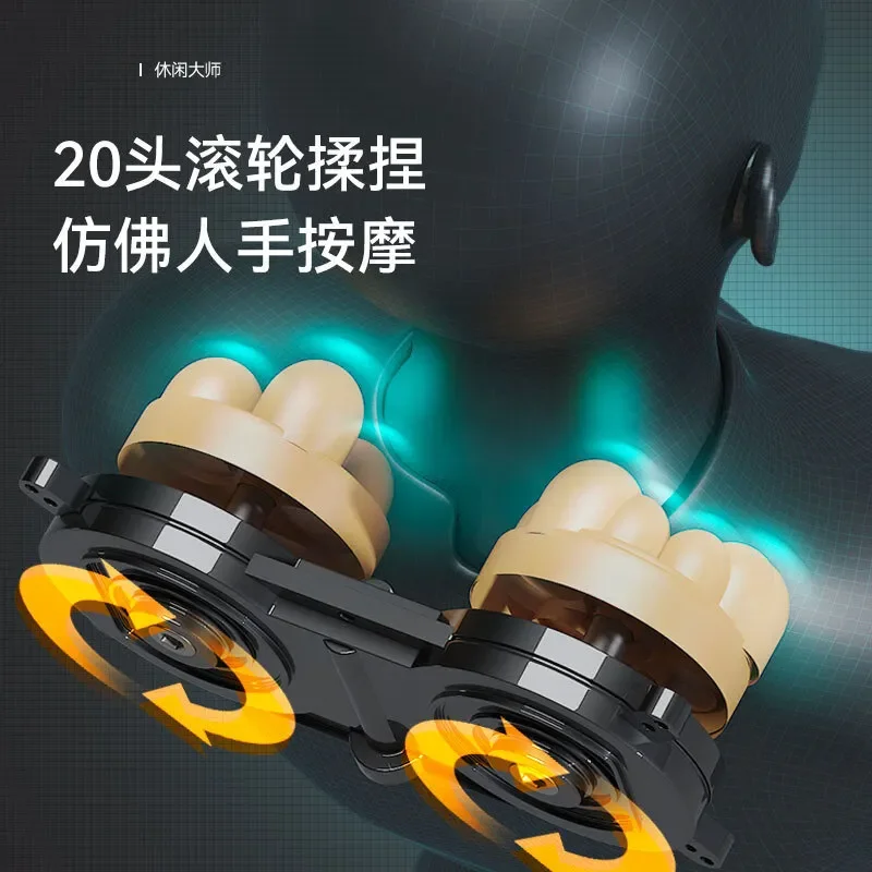 Folding Massage Chair Household Kneading Cervical Spine Massager Sit and Lie Down Leisure Massage Seat