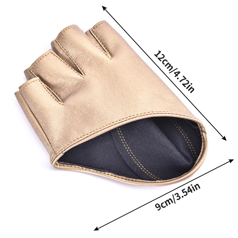 Faux Leather Gloves Fashion Woman Lady Trendy Tight Half Palm Finger Gloves Imitation Pu Leather Fingerless Cosplay Mittens