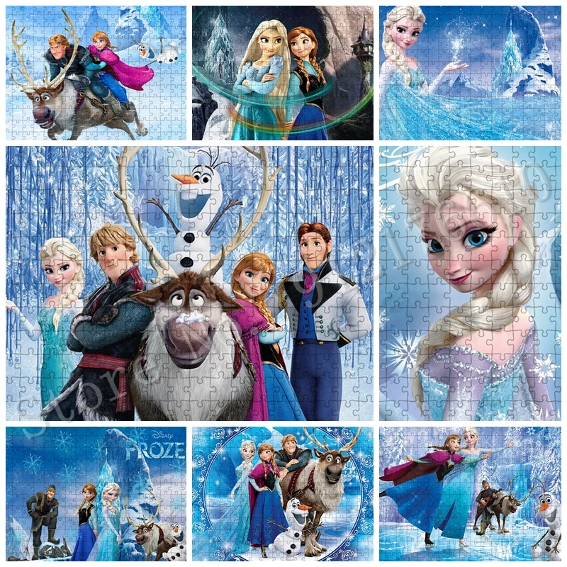 

Disney Princess Frozen Snow Sisters Jigsaw Puzzle Fashion Diy Gift Nursery Home Decor Game Toys 1000 Pieces Paper Puzzles Murals