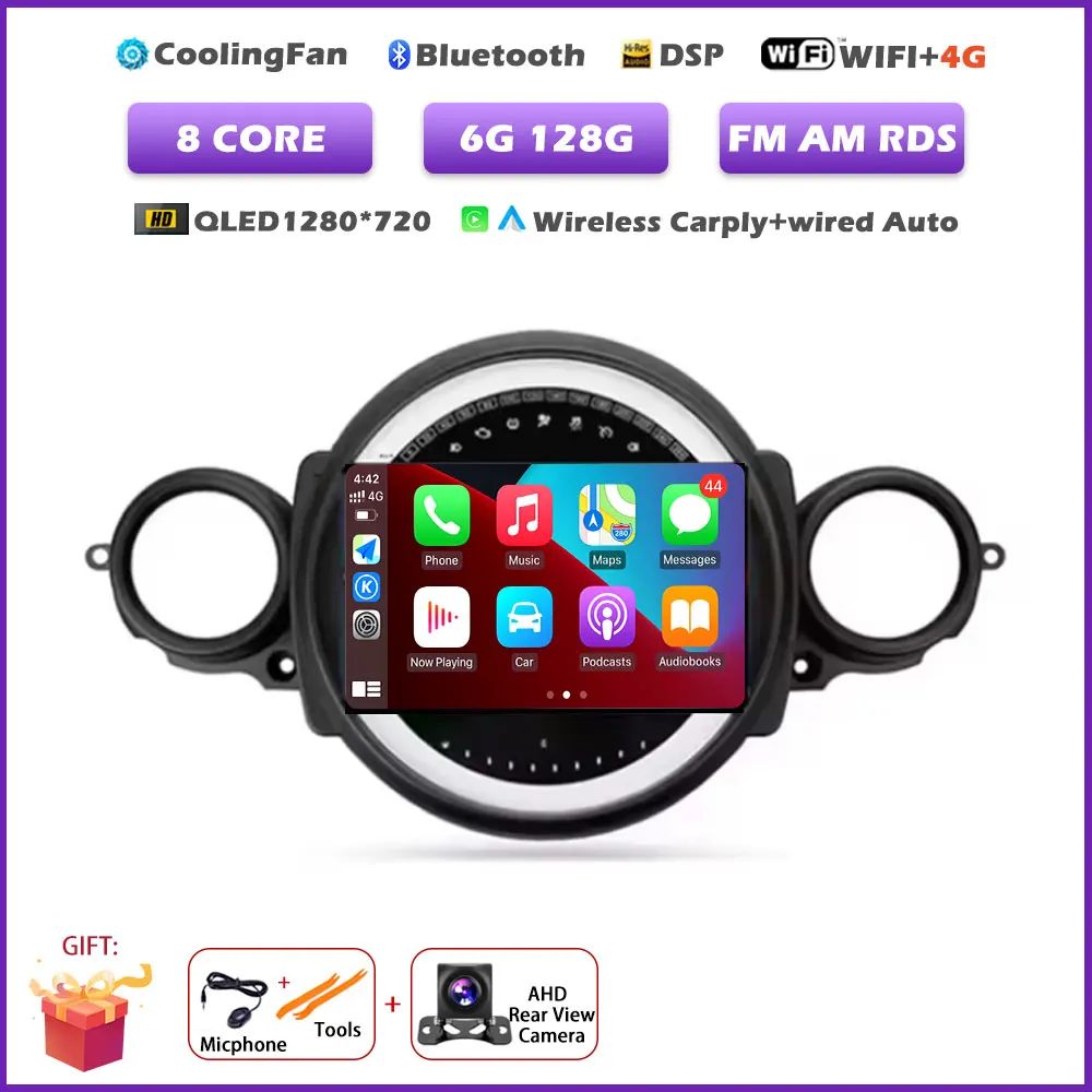 Auto radio voor BMW Mini Cooper R56 R60 R51 2006-2014 Android 16 Auto Carplay Multimedia Draadloze Navigatie Intelligente BT