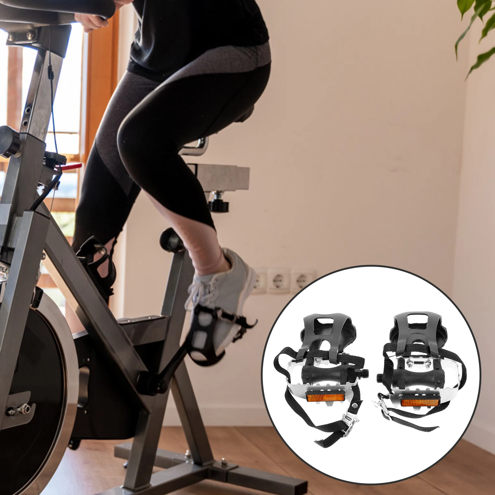 

Cycling Toe Clips For Mountain Road Bikes Durable Non-Slip Replacement Pedals Outdoor Indoor Stationary Fitness Cycling