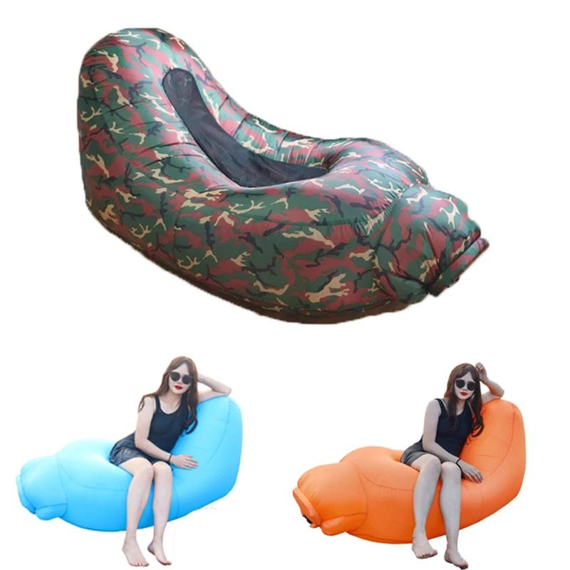 

New Outdoor Inflatable Chaise Lounge Fast Inflatable Water And Land Universal Air Mattress Beach Camping Folding Inflatable Beds