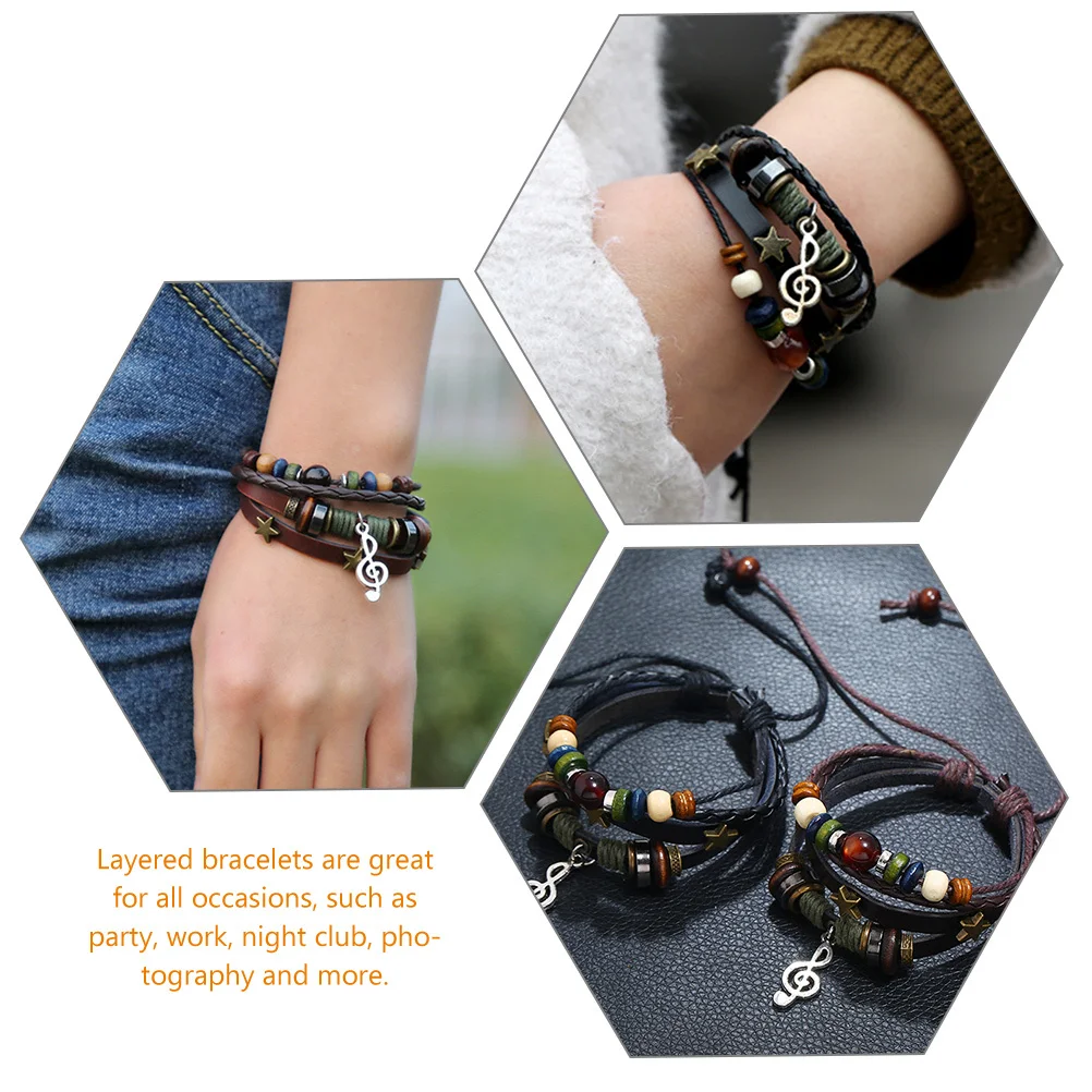 

2 set Vintage Bracelets For Women Layered Gothic Punk Bohemian Cuff Wristband 80S Aesthetic Arm Jewelry Accessory