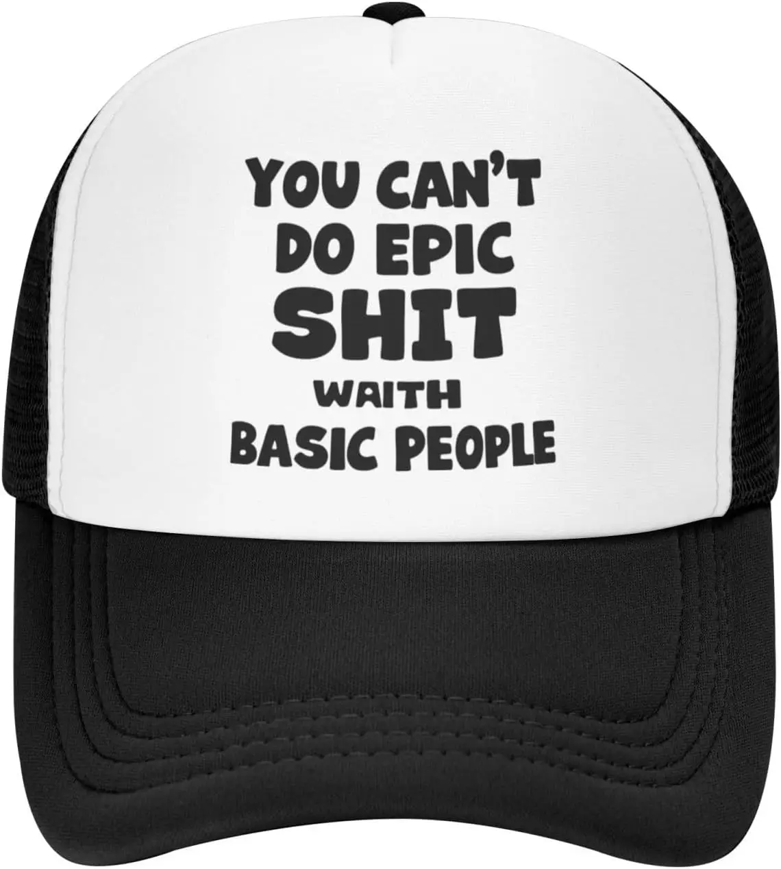 Epic-Shit-With-Basic-People-Trucker-Hat-Polyester-Mesh-Snapback-Cap-Casual-Unisex-Adjustable