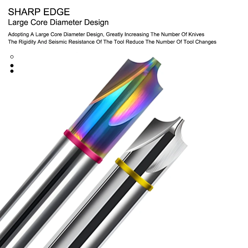 SHAZAM HRC55/65 Internal R Chamfer Milling Cutter Tungsten Steel Carbide Colorful Coating 4-Flute For Aluminum CNC Machining