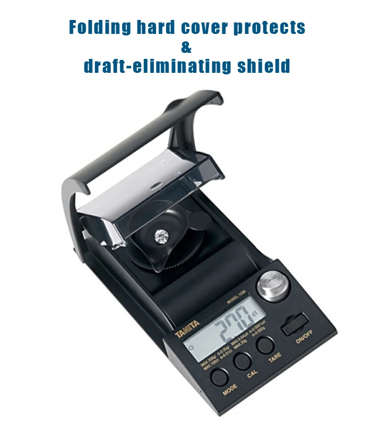 Tanita 1230, tragbare Edelsteinwaage, Mini-Diamantwaage mit Zugluftschild, faltbar, fester Einband, 0,01 Karat Präzision für Juweliere – Detail 5