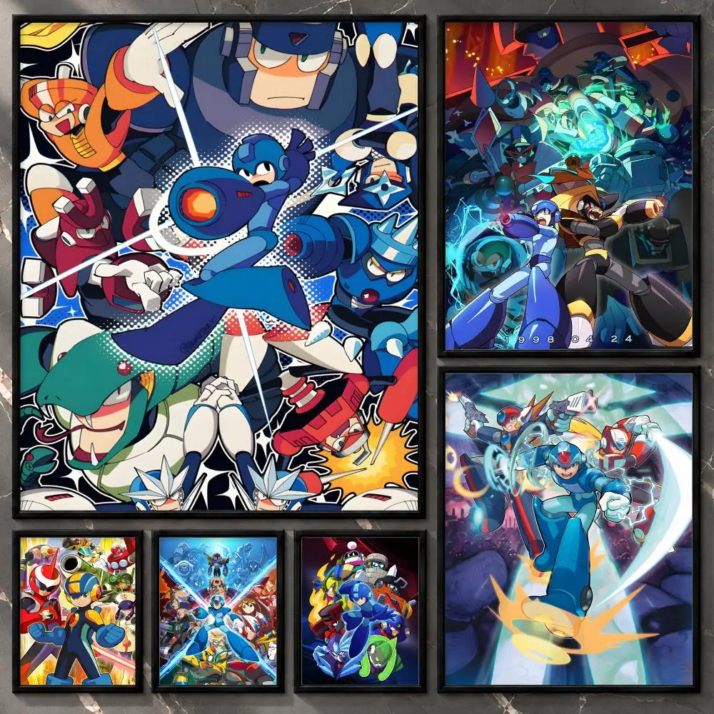 Level Pixel Screen Collectible Characterart Interactive Mega Man Poster Aesthetic Unframed Wall Prints for Bedroom & Living Room