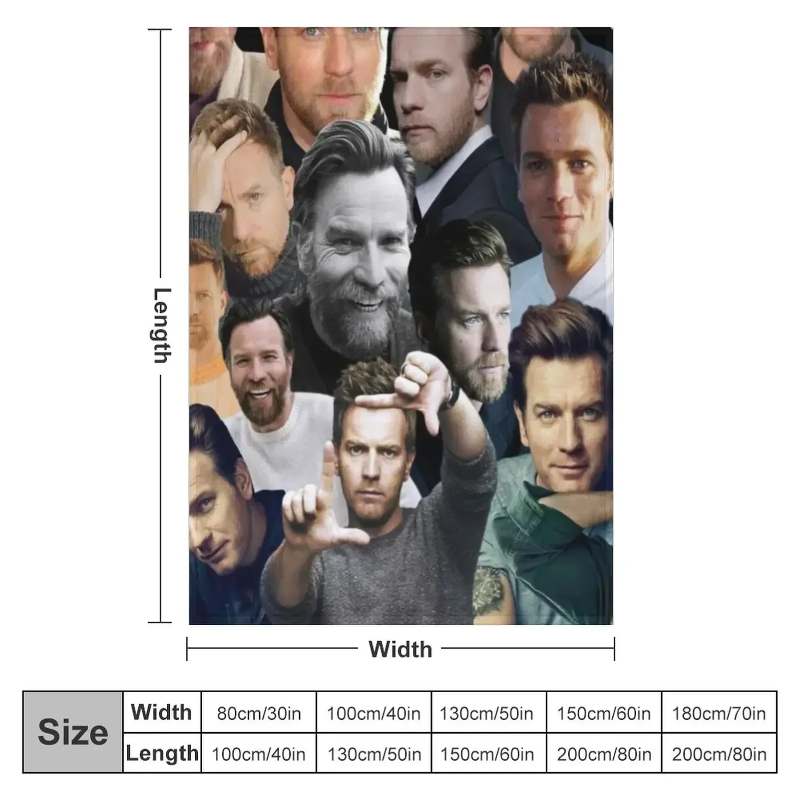 Ewan McGregor photo collage Throw Blanket Kid'S Bed Fashionable anime Decorative Throw Blankets