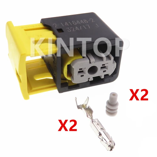 Imagen 2 del producto 1 Juego de 2 pines automotrices, Sensor de bomba de Urea, enchufe de cableado eléctrico 2-1418448-2, conector de Cable impermeable para coche