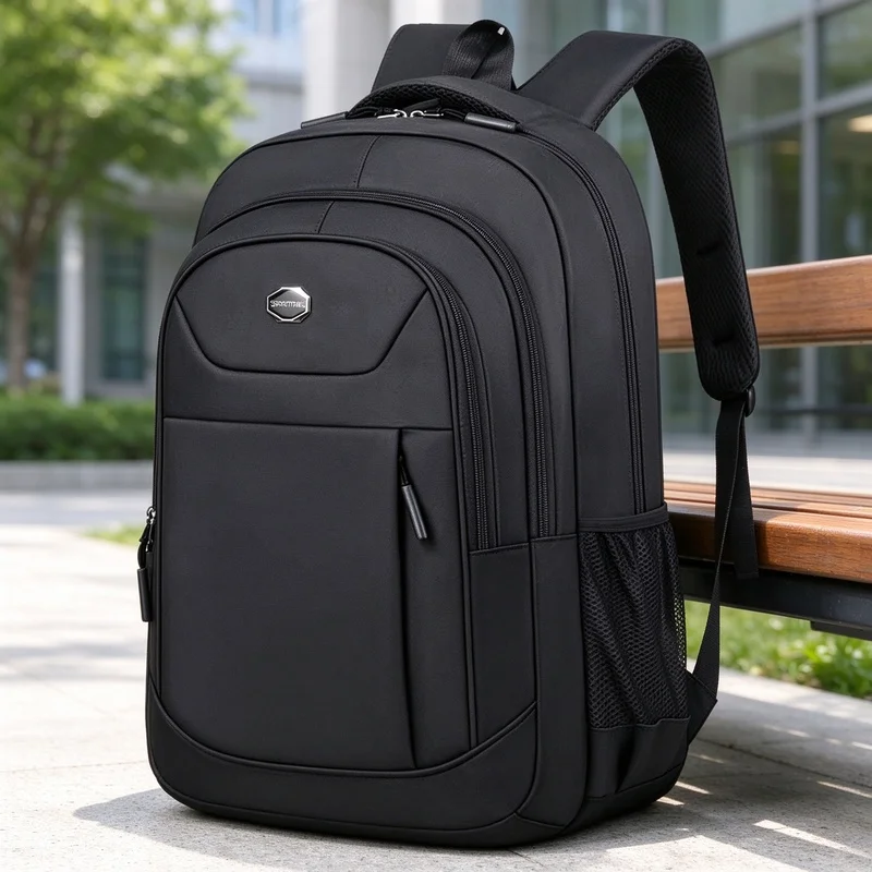 Lightweight Portable Solid Color Double Shoulder Backpack, Daypack for School, Daily Commuting & Travel Use