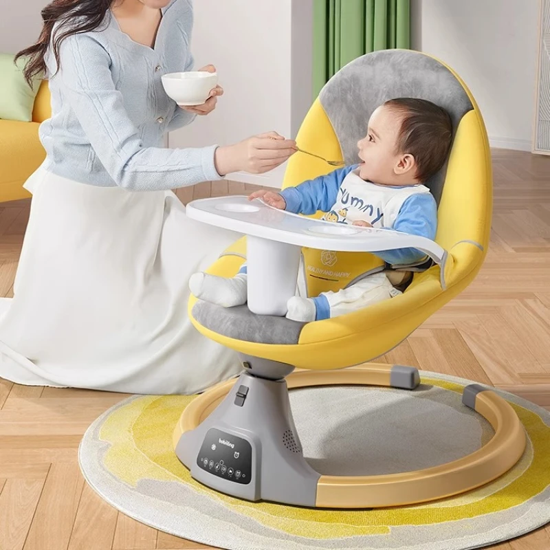 Baby Electric Rocking Chair, Bluetooth Remote Control Timing Baby Swing Electric and 3 Swing Speeds Baby Bouncer for Boy Girl
