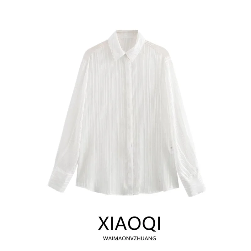 صيف 2024 نسائي مخطط طويل Sve irt أبيض وصول جديد اللون Tead Faion فضفاض مناسب irt متعدد الاستخدامات Sle 00% Oth...