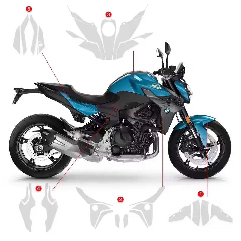 For BMW F 900 R 2020-2025 TPU Motorcycle Transparent Paint Protection Film Fits F900R PPF Fuel Tank Protective Anti-scratch Kit 2