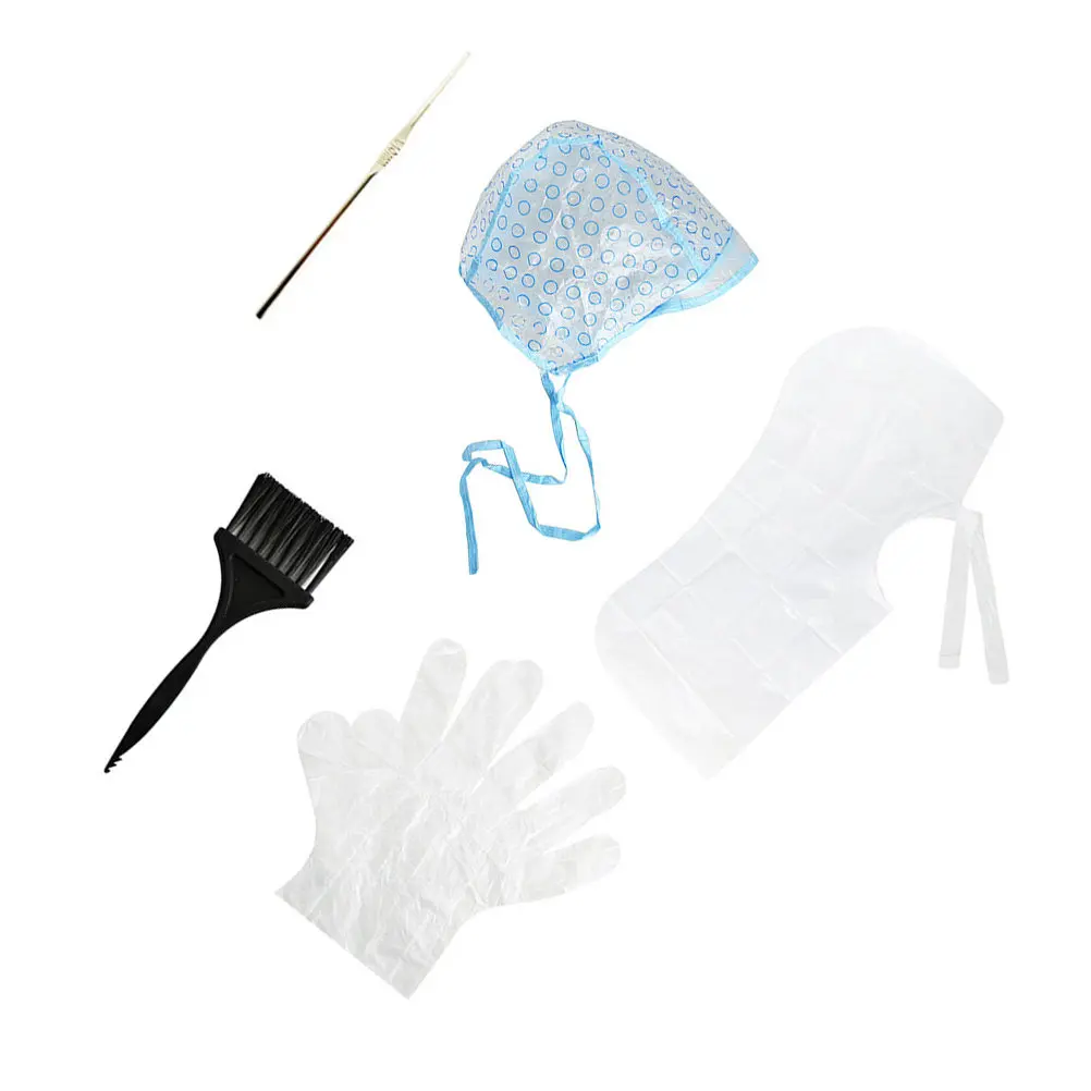 

Набор для окрашивания волос из 5 предметов: одноразовые инструменты салонного качества, безопасные и простые в использовании, идеально подходят для домашнего окрашивания волос, с полным комплектом аксессуаров