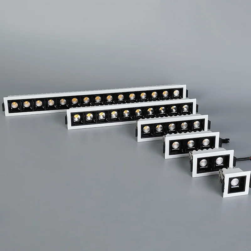 Dimmable embedded Grille lamp Spot Light  2W 4W 6W 10W 20W 30W COB LED Tube light AC85~265V LED lamp for indoor lighting