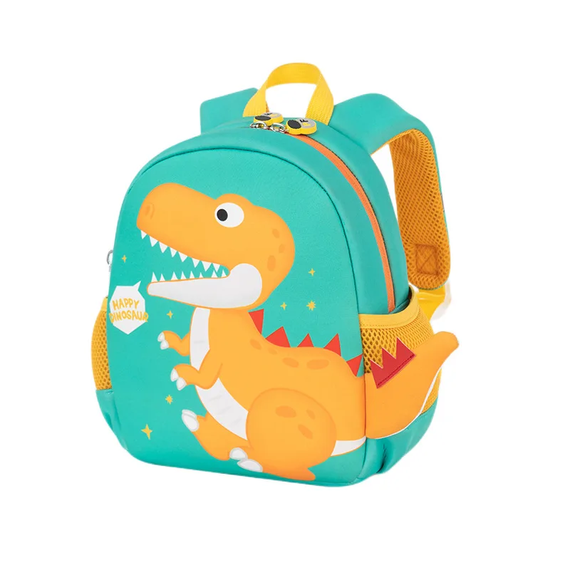 Mochila escolar para niños, bolsa transpirable, impermeable, ultraligera, resistente al desgaste, patrón de dinosaurio, bonita para niños y niñas