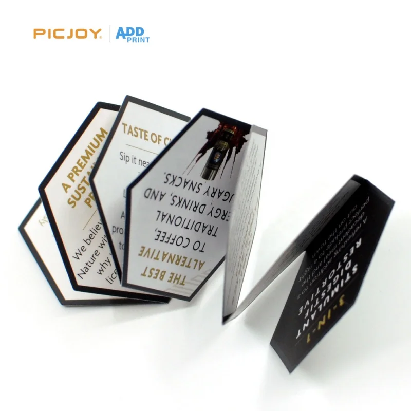 

50 0.Zhang.Custom.Custom special pentagonal shape folded brochure