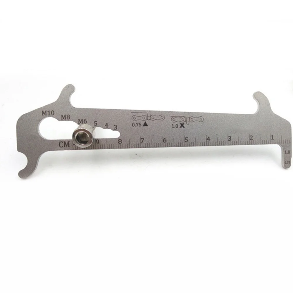 

Stainless Steel Bike Chain Checker Wear Indicator Measurement Tool Road Repair Gauge Durable Silver Chain Indicator