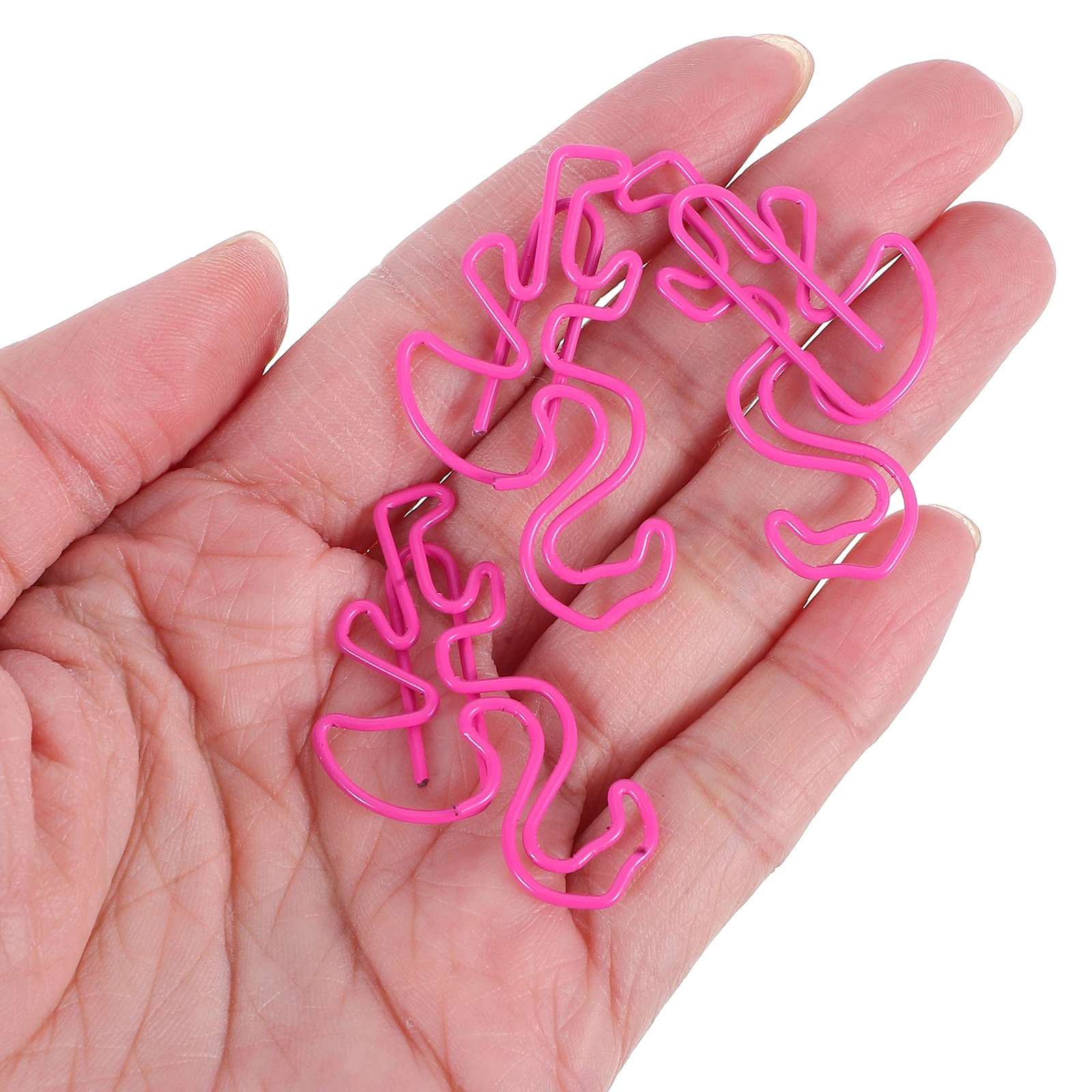 

30pcs Pink Flamingo Metal Paper Clips Office School Supplies Strong Hold Decorative Cartoon Paperclip For Folder Letter