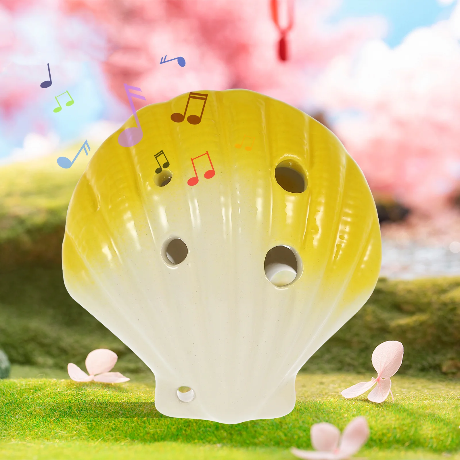 

Ceramic 6 Holes Ocarina Cartoon Shell Beginner Practice Portable Music Instrument Durable Wind Instrument for Children Gift