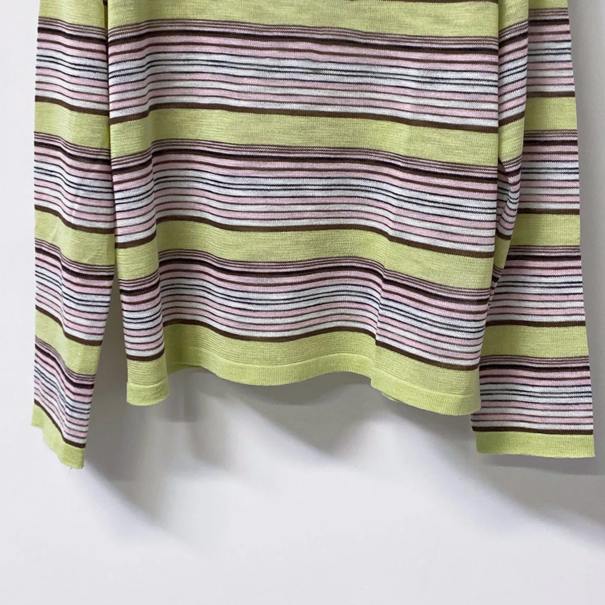 2026 New Women Round Neck Striped Knitted Sweater Long Sleeve Multicolor Horizontal Stripe Thin Soft Knit Pullover  lyt2671037 view 4