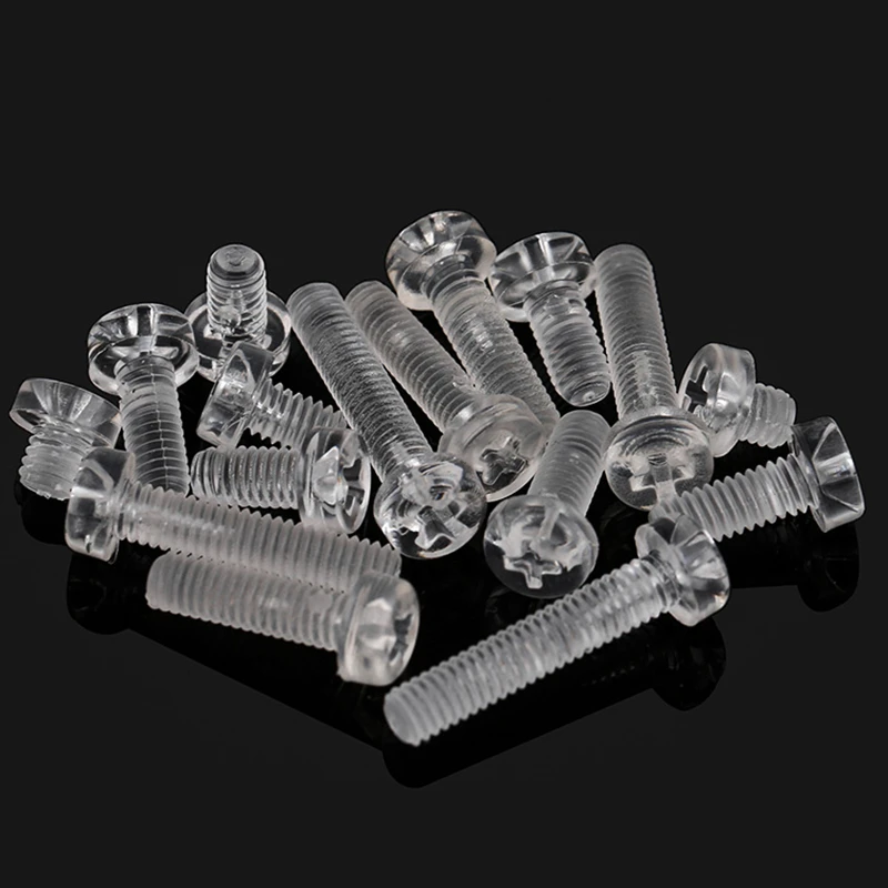 Transparent Acrylic PC Cross Round Head Screws M2 M2.5 M3 M4 M5 M6 M8 Plastic Insulation Phillips Pan Head Screw Bolts