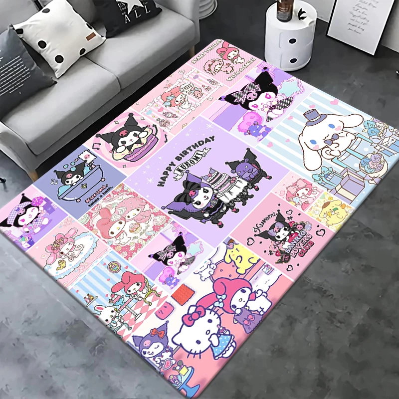 MINISO&Sanrio Kuromi HD Printing Carpet.Living Room,Bedroom,Decoration,Picnic,Camp,Kitchen,Crawling Mat.bathroom Door Rug