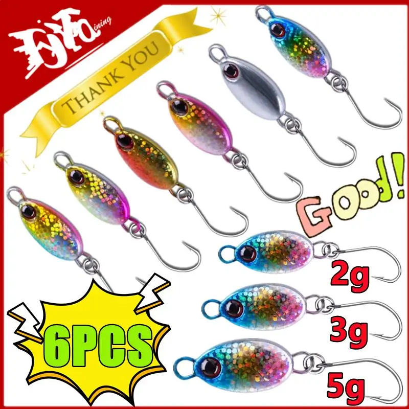 6 sztuk Mini łyżki wędkarskie mikro łyżka obszar pstrągów przynęta typu spinner sztuczne Spinning Jigs wędkarstwo rzeka przynęty na pstrągi sprzęt wędkarski