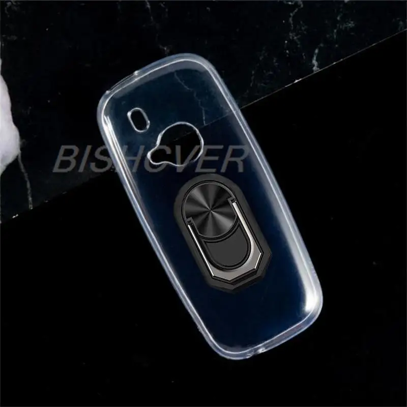 Funda de teléfono magnética para Nokia 3310 2017 a prueba de golpes funda de silicona TPU suave para Nokia 3310 2017 funda con soporte de anillo