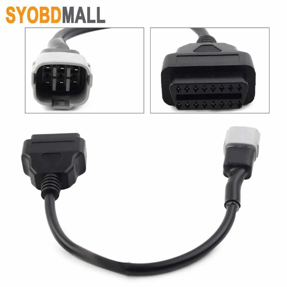 Cable de diagnóstico OBD2 para motocicleta, adaptador de 6 pines a 16 pines para SUZUKI GSX R1000/1000R/R125/S125/S1000, DL1000F, conector SV650