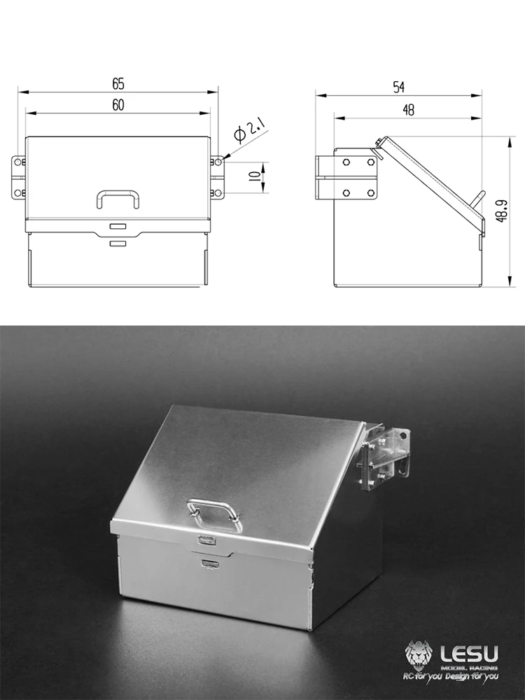 LESU 1/14 DIY For Tamiya Metal Toolbox Tractor Truck Car Dumper RC Model Spare Outdoor Toys