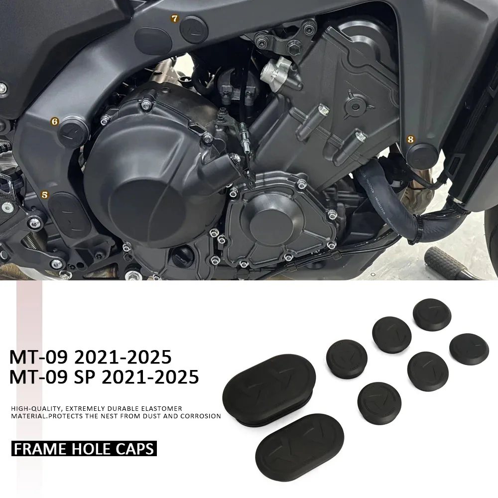 Für YAMAHA MT 09 MT-09 SP 2021 2022 2023 2024 2025 Motorrad Rahmen Kappe Dekoration Kit Rahmen Loch Abdeckung kappen Stecker MT09 SP