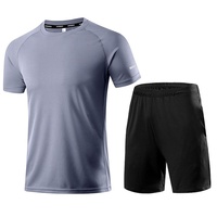 Men's Quick Dry Sportswear Gym Clothing Breathable T-Shirt Short-Sleeved Shorts Running Summer Fitness Equipment Ropa Deportiva