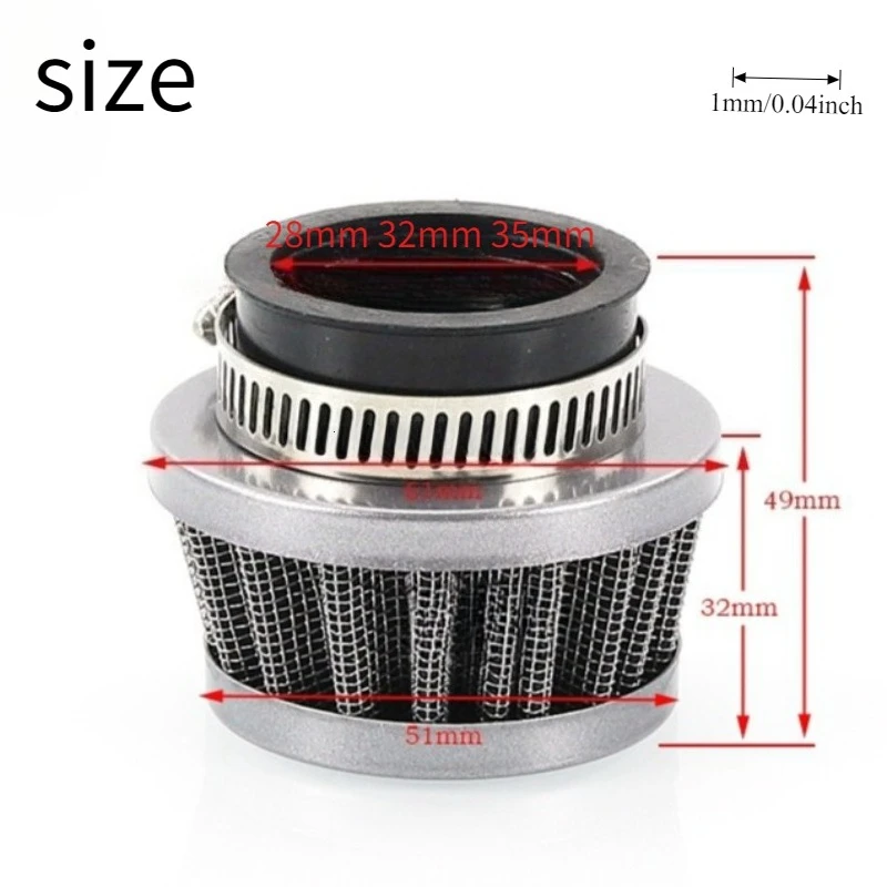 1PC Premium High Flow Straight Mouth Air Filter High Performance Engine Air Cleaner Accessory for Motorcycle ATV Scooter Replace