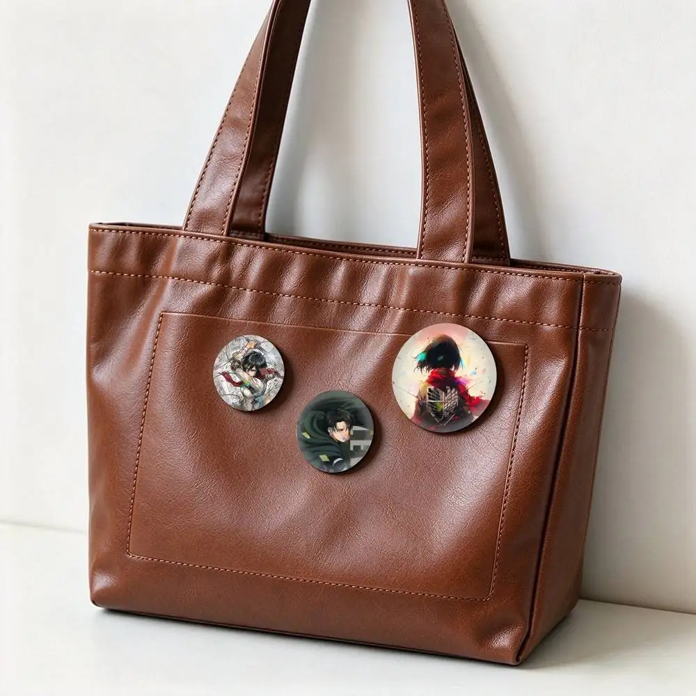 Attack on Titan Mikasa-A  25 32 44 58 75mm Badges Personalized Round Brooches Pins Accessory Gift