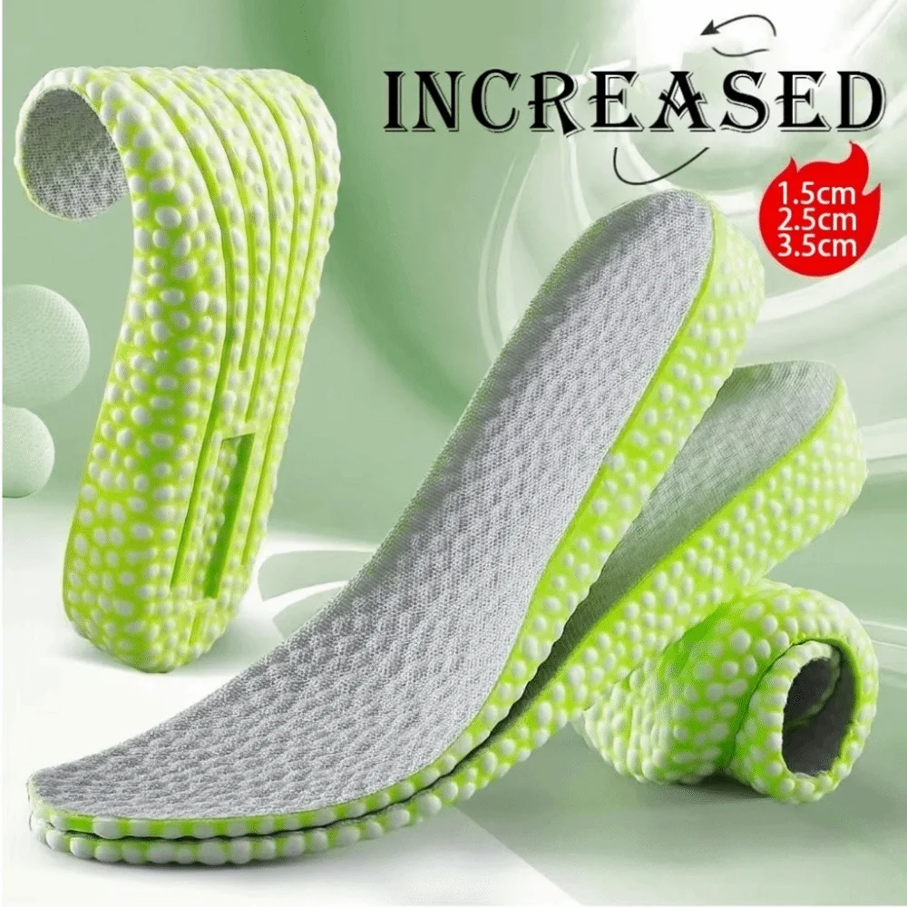 1Pair Invisible Height Increase Insoles Breathable Shock Absorption Lift Shoe Pads 2.5/3.5cm Height Super Elastic