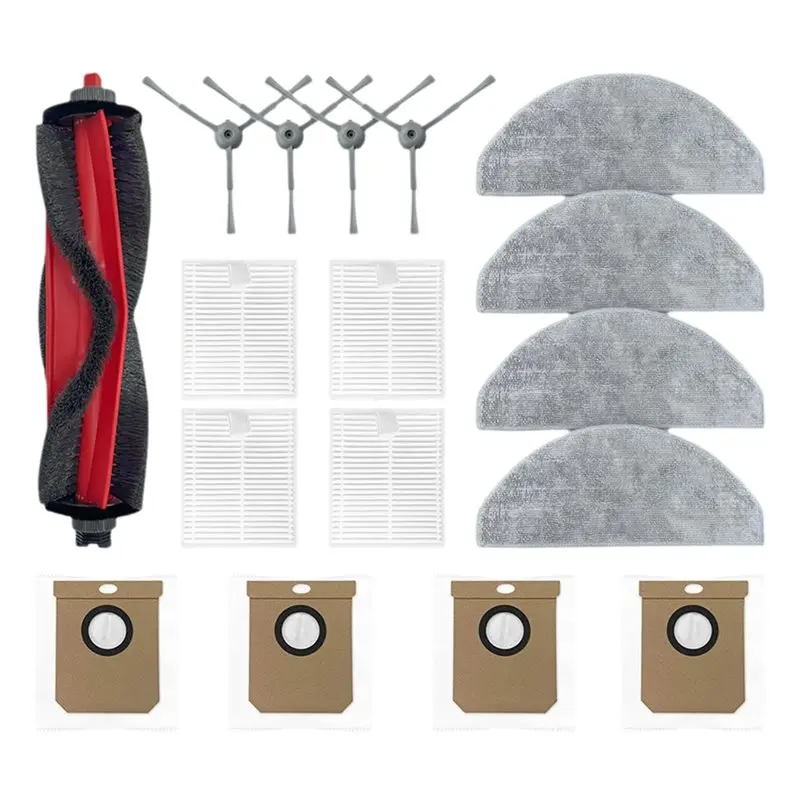 A83G Replacement Parts Kit for Deerma S30 DEM-S30 Robot Vacuum Main Brush Side Brush Filter Mop Dust Bag