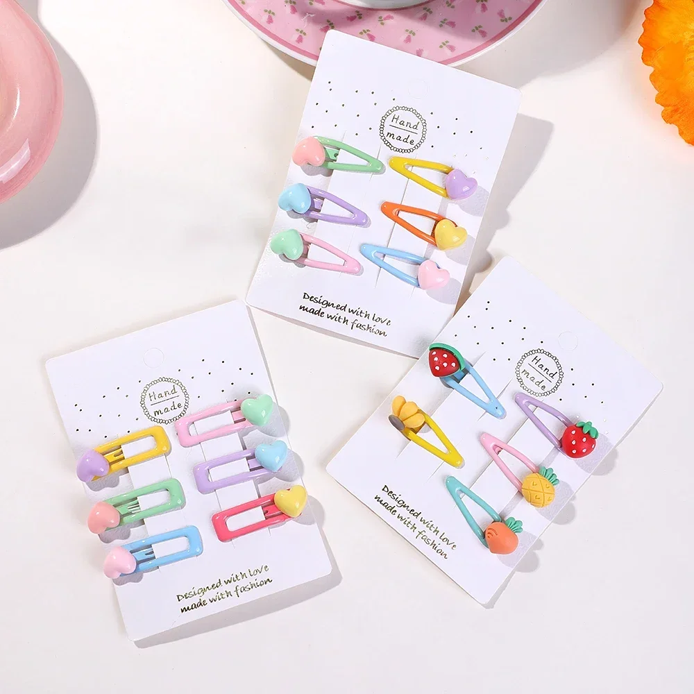 5Pcs Children Small BB Hair Clip Set Cartoon Baby Bangs Broken Hairpins Headwear Children's Hair Accessory Toddler Hairgripes