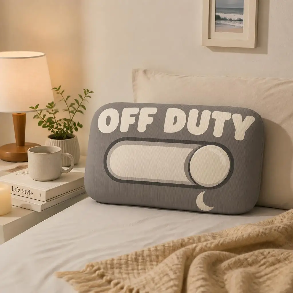 Off Duty Switch Throw Pillow Work Break Cushion Stuffed Floor Pillow Home Office Decor Gift for Coworkers Desk Break Room