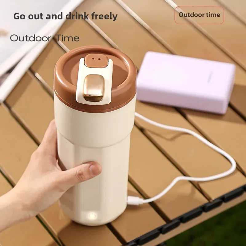 Portable Mini USB Heated Cup For Dormitory Travel Car Journey With Fast Charging And Insulated Thermal Protection