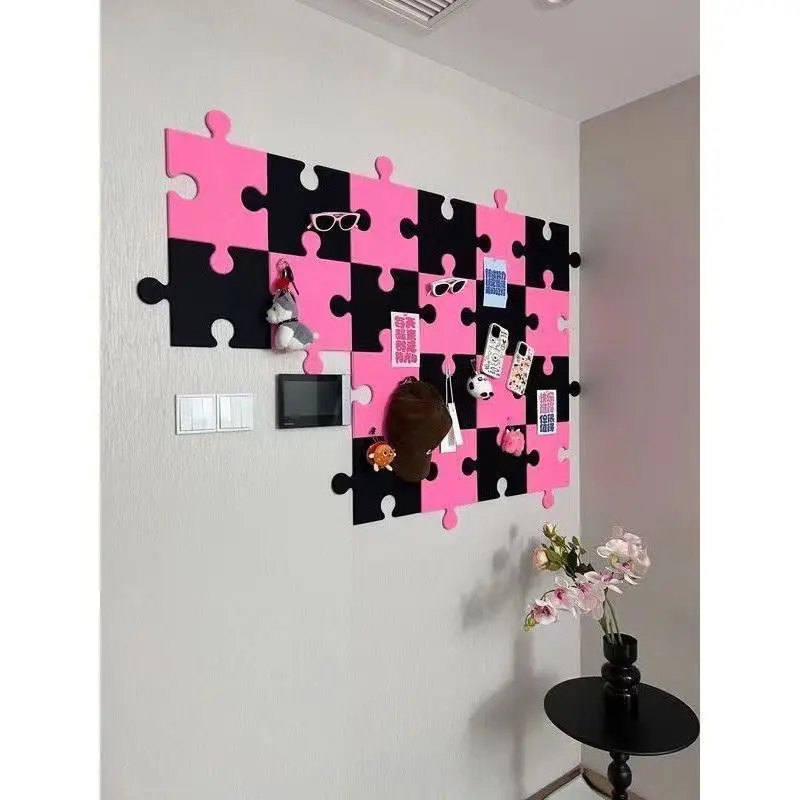 

Creative Decoration Living Room Puzzle Felt Photo Message Board Background Wall Stickers Kindergarten Notice Board Decor Hanging